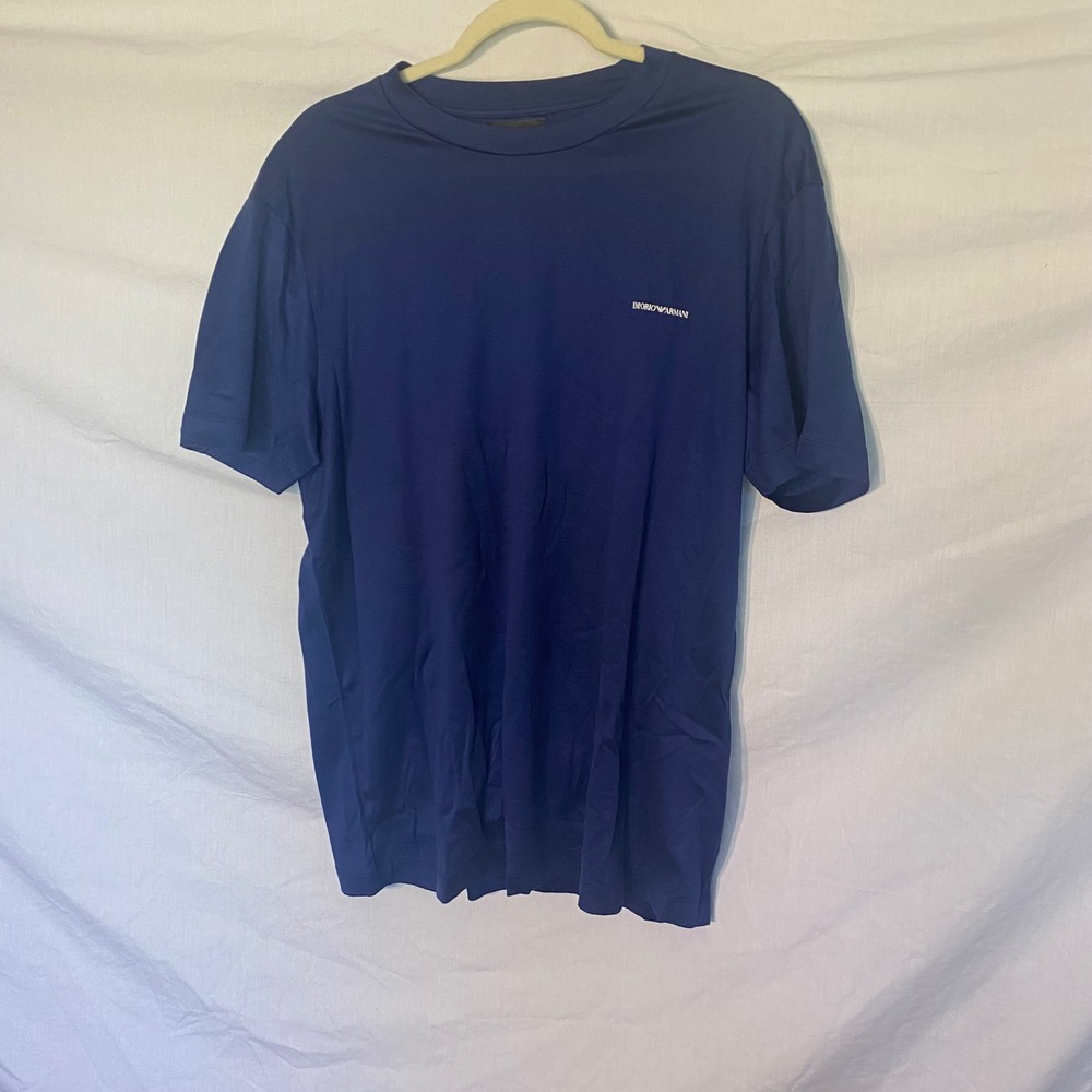 Emporio Armani Mens Essential Logo T-Shirt Colonia Blu Navy 3XL 8N1TD8 1JUVZ NEW